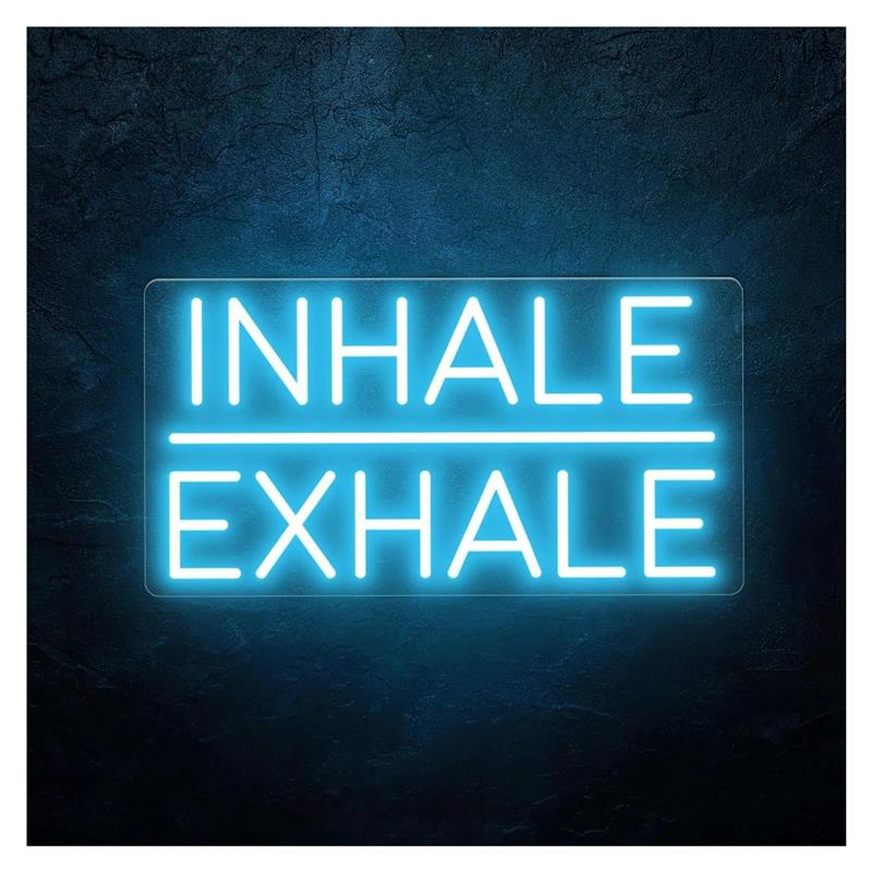 Yoga Fitness Wallpaper - Inhale Exhale Neonschild, dimmbar, USB-betrieben, für