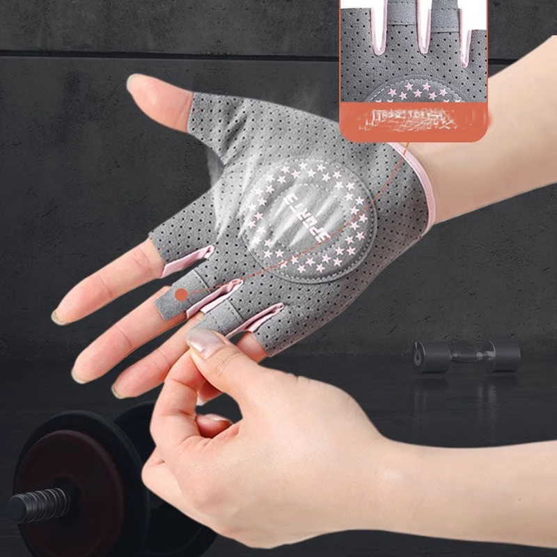Yoga Fitness Spinning - Rutschfeste, verschleißfeste Fitness-Halbfingerhandschuhe für Damen für