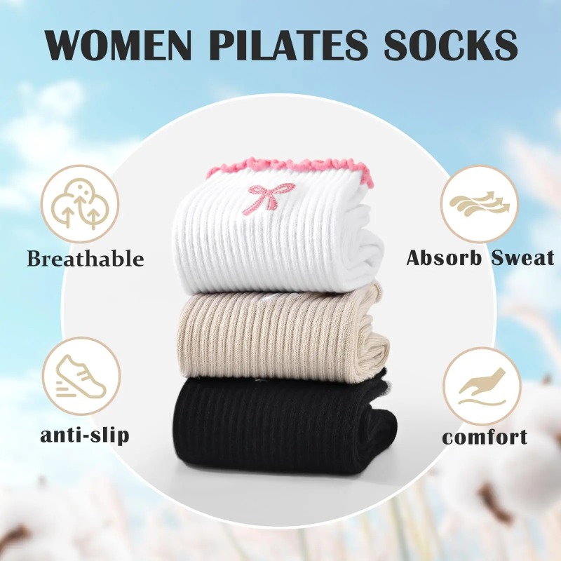 Yoga In Fitness - Professionelle Yoga-Socken, Baumwoll-Riemen mit Silikon-Antirutschbeschichtung für