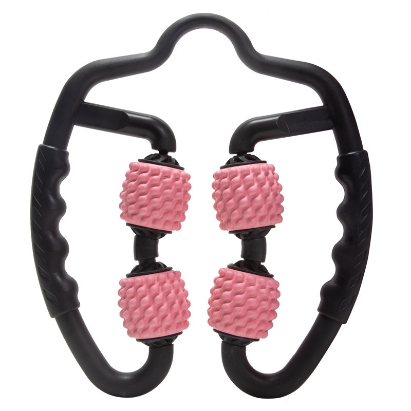 Yoga Fitness Roller - 4-Rad-Beinformer aus weichem Gummi: Yoga-Übungs-Rollstab zur