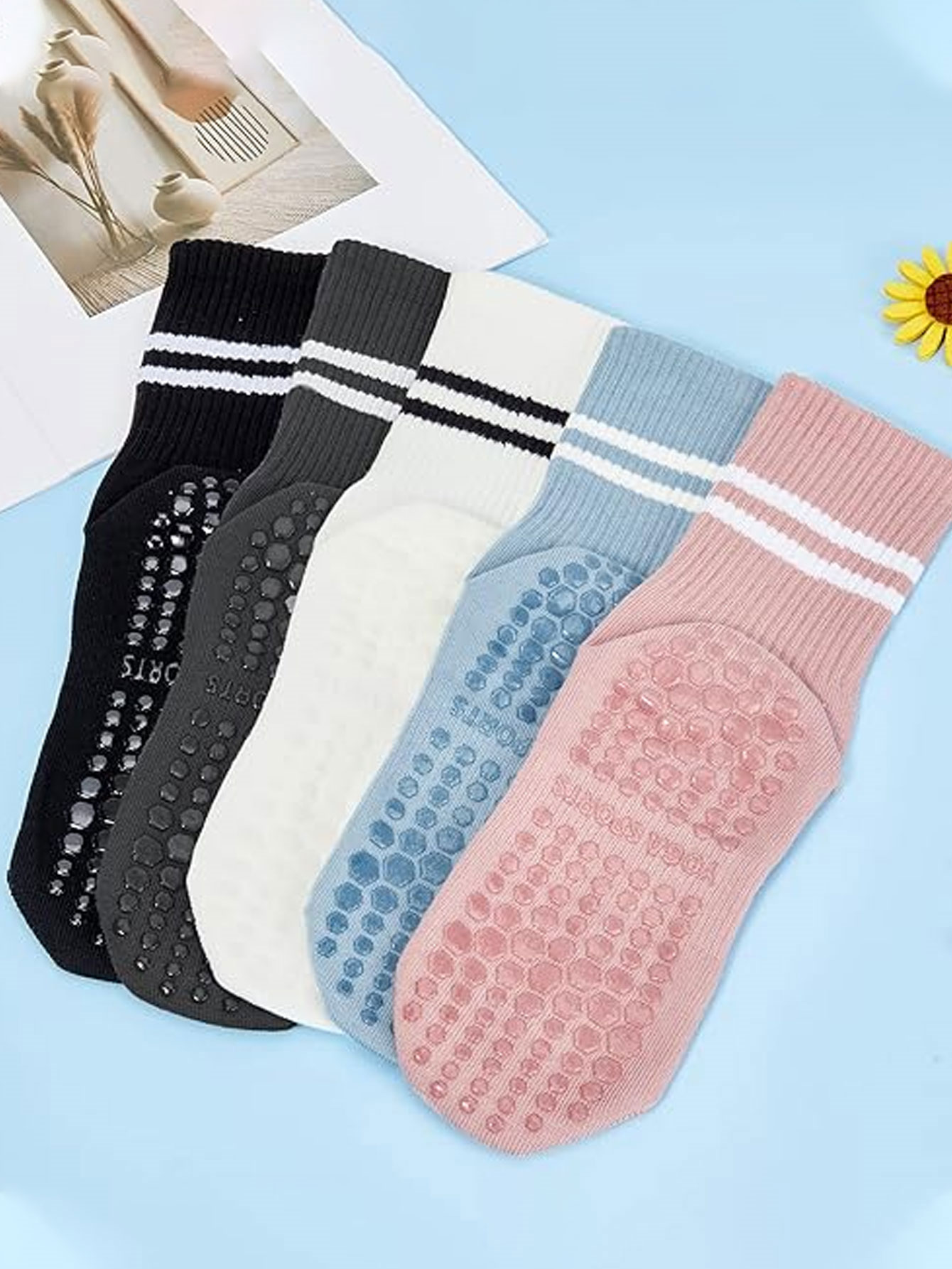 3 Paar Yoga-Socken, rutschfest – Jump Rope Bewertung und Preis