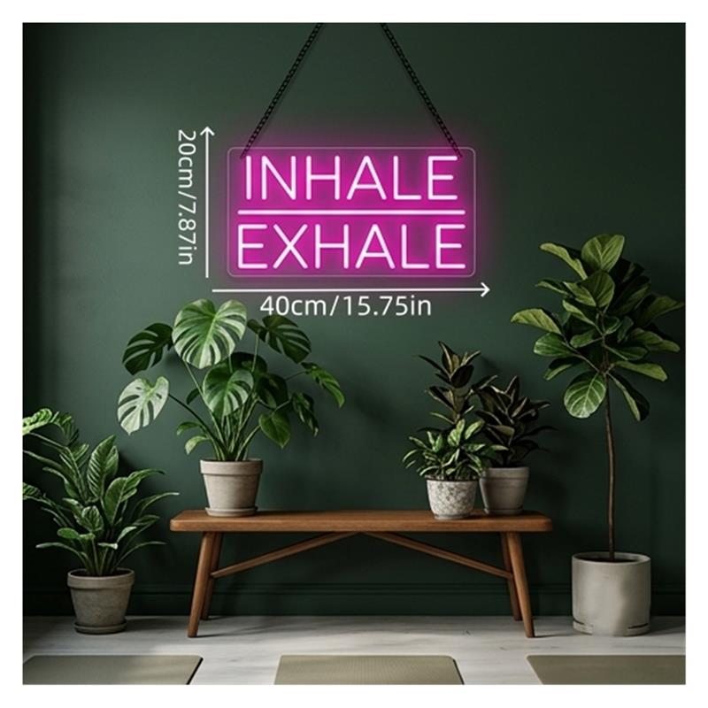 Ein- und Ausatmen Neon-Schild, – Yoga Fitness Holiday Bewertung und Preis