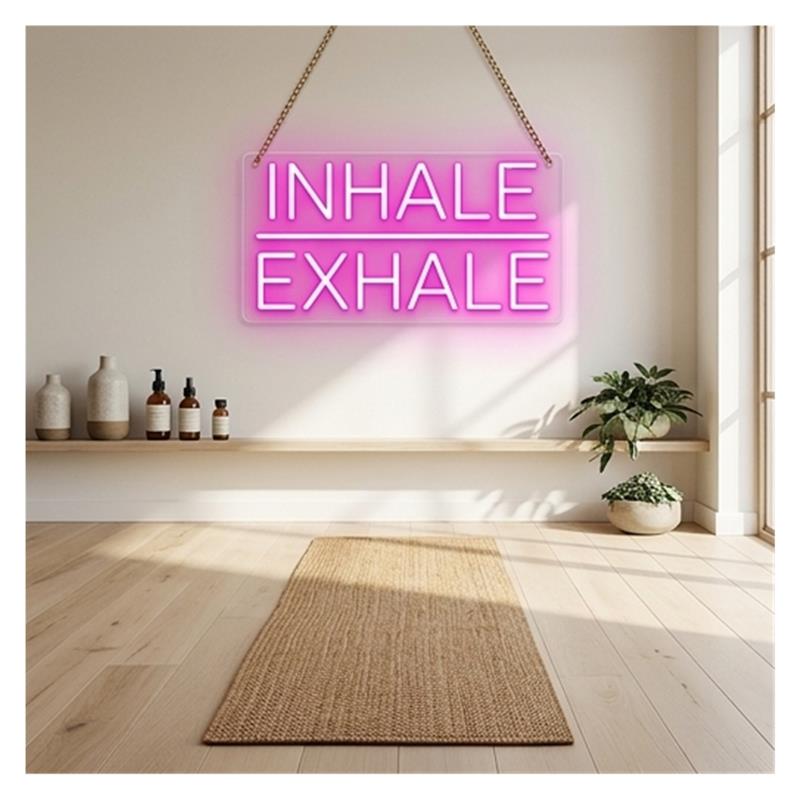 Ein- und Ausatmen Neon-Schild, – Yoga Fitness Holiday Bewertung und Preis